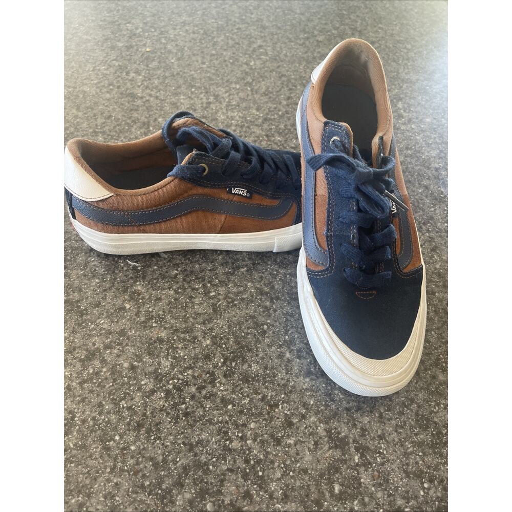 Vans Style 112 Pro Dress Blues Dachshund Brown Suede Mesh Skate Shoes Men’s 8
